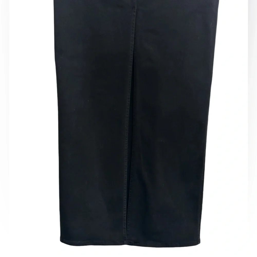 NWT MOTHER The flagpole Denim Maxi Skirt in Pitch Black Size 30
